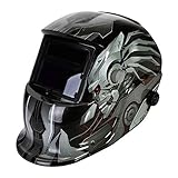 LESOLEIL Maschera Saldatura Autoscurante, Casco per Saldatore Automatica Regolabile Maschera da Saldatrice Solare TIG Mig MAG Arco Saldatura con 2 Lenti Sostituibili e 2 Sensori