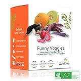 CULTIVEA® - Mini Kit pronto per la coltivazione di verdure insolite - 100% semi biologici - Idea regalo (Melone cantalupo, Fagiolo nano viola, Ravanello nero, Ravanello blu, Barbabietola di Chioggia)