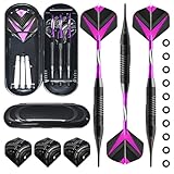 JTMKYO 1 set di freccette con punte in plastica, accessori soft-dardi, frecce elettroniche, freccette morbide professionali (viola)