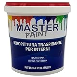 MASTERBRICO Pittura Bianca per Interni Libera Paint, Pittura Traspirante per Interni Bianca all acqua, Idropittura Bianca con forte potere Coprente ed elevato punto di bianco (1 Litro)