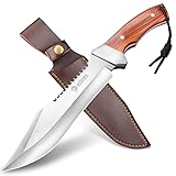 NedFoss JUNGLE-KING 33CM Coltello fisso da esternoin acciaio, coltello da sopravvivenza affilato, coltello da campeggio, coltello da pesca, coltello da cespuglio, Ideale per campeggio, regali