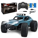 Kizeefun Auto telecomandata, 2,4 GHz, 1/20 RC, fuoristrada 20 km/h, tutti i terreni, giocattolo elettrico, auto radiocomandata da fuoristrada con 2 batterie, tempo di riproduzione 50 min e faro a LED