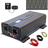 ERAYAK Inverter 12v 230v Onda Pura 1500W / 3000W Convertitore di Tensione Con Pannello di Controllo Remoto 6m per Camper Auto Pannello Solare (DSU1500)