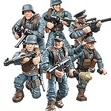 MEIEST 6 mini figure militari soldato della Seconda Guerra Mondiale, modellino dell esercito, giocattoli con più accessori per armi militari, set di bomboniere per bambini (esercito tedesco)