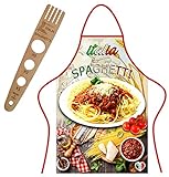 Generico Set Grembiule + forchettone dosa Spaghetti in Legno Prodotti Italiani