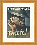 Biller Antik The Enemy ist Listening. Silence. Gino Boccasila Poster World 752 Incorniciato