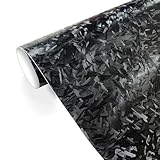 CompraFun Pellicola Carbonio Forgiato, Pellicola Adesiva per Auto in Vinile, Pellicola Wrapping Adesivi Auto Senza Bolle D aria, Wrapping Pellicola per Decorare Auto/Moto/Bici(Nero, 30 x 150CM)