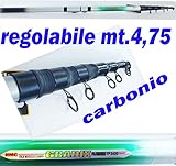 Carson Canna teleregolabile Rigida Trota Fiume Torrente mt.4,75 Pesca al Tocco spiralina rodolon