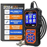 DonosHome 100-3000 CCA BT60 Tester Batteria Auto 6V 12V 24V accurato>99.8% Analizzatore Digitale della Batteria Professionale per Moto, Auto Barca Camion ATV, SUV, Adatto AGM GEL EFB Litio etc