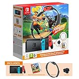 NINTENDO Switch Console - Neon Red/Neon Blue + Ring fit Adventure (UK) (Switch)