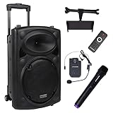 DYNASONIC DYNAPRO 12 Plus Altoparlante Cassa Bluetooth Portatile Professionale, Potente Altoparlante Bluetooth da 700W 2 Microfoni Karaoke e Supporto Tablet