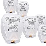 Lanterne Cinese Volanti 100% Biodegradabili - Lanterne Cinesi - Sky Lanterns per matrimoni, compleanni, feste, commemorativi e molto altro (Confezione da 6)