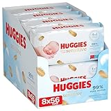 Huggies Pure Extra Care Salviette Umidificate per Bambini, 8 Confezioni da 56 Salviette
