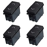 4 Pezzi Pulsante Interbloccato Doppio Saliscendi, Compatibile Con Vimar Arke, Colore Nero