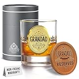 CROWNLY CRYSTAL® Oro Nonno Bicchiere Di Whisky Regalo Uomo Tazza Personalizzata Regalo Papà Regali Originali I Migliori Anni 60/70/80 Idee Regalo Nonni Cose Inutili Regali Divertenti Festa Del Papà