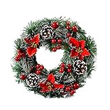 30cm Ghirlanda Natalizia Riutilizzabile Ghirlanda di Natale Decorazione corona Natale per il caminetto Porta d ingresso Grave Staire Xmas Tree Giardino Giardino Ringraziamento Decorazioni di Natale