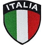 Toppe Bandiera Italia con Velkro - Toppe Ricamate per Abbigliamento - Toppe Paesi e Bandiere Europa - Toppe per Zaini - Scudo Italia