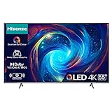 Hisense 55" QLED 4K 2023 55E77KQ PRO, Smart TV VIDAA U7, Dolby Vision IQ, HDR 10+ Adaptive, 144Hz Game Mode PRO, Alexa Built-in, VIDAA Voice, Tuner DVB-T2/S2 HEVC 10, lativù 4K