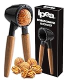 IPEA Schiaccianoci in Alluminio con Impugnatura in Legno - Schiaccia Noci con Deisgn Classico per Noci, Nocciole, Mandorle, Frutta Secca - Multiuso per Cucina - Dotato di Molla a Trazione