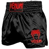 Venum Classic, Pantaloncini Muay Thai Unisex – Adulto, Nero/Rosso, M