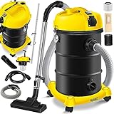 Masko® Aspirapolvere industriale 6 in 1, 2300 W + presa ✓ Funzione soffiaggio ✓ Aspirazione a secco e a umido | Aspirapolvere industriale con e senza sacchetto, Giallo