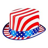 Boland 44963 - Cappello USA Deluxe, misura per la testa ca. 56 - 61, cappello a stelle e strisce, America, accessori in costume per carnevale e feste a tema