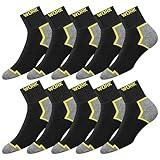 SOXCO 10 paia calze da lavoro uomo rinforzate quarto lunghe calzini corte WORK Socks, 43-46