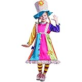 Dress Up America Ragazze Costume da clown a pois