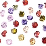 Cheriswely - 50 pietre di zirconia cubica sciolte da 4 mm, cabochon sfaccettati, colori misti, per gioielli fai da te