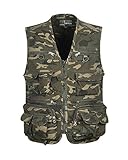 Yonglan Uomo Outdoor Multi-Intascato Caccia E Gilet da Pescatore Colletto A V Zip Camuffamento Gilet Multifunzionale 2XL