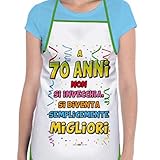 GREMBIULE 70 ANNI Gadget stampato idea regalo festa 70° COMPLEANNO