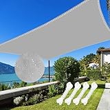 LOVICVKEM Vela Ombreggiante Rettangolare 2X3m, Vela Ombreggiante Impermeabile, Tenda a Vela Protezione UV 95%, Telo Telone Ombreggiante per Esterno, Giardino, Terrazzo, Balcone, grigio