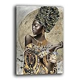 Quadro Moderno Etnico Bellezza Ragazza Africa Quadri moderni soggiorno da Parete XXL grande Stampa su tela Canvas Decorazione Murale muro Arredo Camera da letto Cucina (50x70 cm, 8)