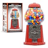 CKB LTD Distributore di caramelle a gettoni, grande dispenser vintage per dolci, cioccolatini rotondi, chewing gum, snack, dolcetti, noci e frutta secca, gumball salvadanaio, Altezza 28 cm, Rosso