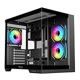 Itek Case DARK CAVE DS - Gaming Tower, ATX, 3x12cm ARGB fan, 2xUSB3, Type-C, Side & Front Panel Temp Glass