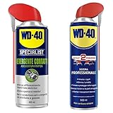 WD-40 Specialist Detergente Contatti Spray Asciugatura Rapida con Sistema Doppia Posizione, 400 Ml, Incolore & Prodotto Multifunzione Lubrificante Spray con Sistema Doppia Posizione, 500 ml, Bianco
