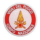 2 Pezzi Patches Ricamato VIGILI DEL FUOCO Militare Tattico Badge con Hook Loop Backing per Zaini Giacche Vestiti Applique