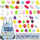 Confezione da 50 Antistress Assortiti Squishy - Kawaii- Giocattoli da schiacciare - Morbidi e Colorati - 40 Pezzi-Gadget Compleanno Bambini - regalini fine Festa Compleanno