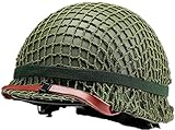 Elmetto americano della seconda guerra mondiale M1 Casco d acciaio verde, casco imitazione dell attrezzatura militare della seconda guerra mondiale con schermo a rete