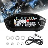 Geloo 0~13000r/min moto universale LCD digitale retroilluminazione moto LCD digitale tachimetro contachilometri contachilometri calibro per 1,2,4 cilindri