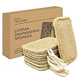 Joeji s Kitchen Set di Naturale Luffa Spugna Piatti 8 pz Riutilizzabile Spugne Cucina Ecologiche per Zero Waste Ecoliving