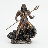 Statua Veronese con finitura in bronzo metallizzato God Poseidon