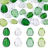 AHANDMAKER 40 perline di vetro sfaccettate a forma di goccia, 4 colori, perle di vetro a goccia d acqua, imitazione di cristalli austriaci, per bracciali, collane, gioielli fai da te, 10 x 8 mm/8 x 6