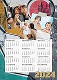 Calendario personalizzato 2024 con le tue foto, Alta qualità, carta lucida, calendario fotografico, completo di bacchette e gancio, 30x40 cm. Tema Viaggi, Cod. 07
