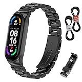 BDIG Cinturino Compatibile per Xiaomi Mi Band 5/6 Cinturini Metallo Mi Band 4/3 in Acciaio Inossidabile Bracciale di Ricambio Braccialetto da Polso Sostitutivo Wristband Cinturini Mi Band 5/Mi Band 6