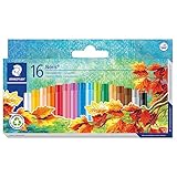 Staedtler Noris - Pastelli a Olio Resistenti all Acqua, Set di Pastelli Colorati Ideali per Pittura, Disegno e Lavoretti Artistici, Colori a Olio Brillanti Adatti su Quasi Tutte le Superfici, 16 Pezzi