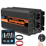 EDECOA Power Inverter 12v 220v Convertitore di Potenza Onda Pura 2500w con Telecomando Power Inverter Onda Pura (2500w Nuovo Telecomando)