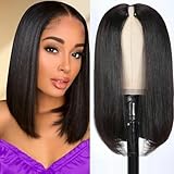 Parrucca Donna Capelli Veri Umani V Part Wig Human Hair Straight Upgrade U part Parrucca Capelli Glueless Full Head Clip In Half Wig Human Hair None Lace Front Wig 14 Pollic