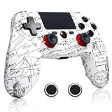 VooFun Controller Compatibile con PS-4, Wireless Joystick Game Controller Compatibile con PS-4/Slim/Pro/PC Windows, Gamepad con 1000mAh Batteria, 6 Axis Gyro Sensor, Vibrazione, Touchpad, Graffiti