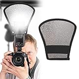 Diffusori Flash Portatili, Diffusore Flash Universale, Flash Diffusore di Luce Argento Bianco, Flash Portatile Riflettore Speedlight Esterno Fotocamera per Studio Fotografico e Fotografia all aperto